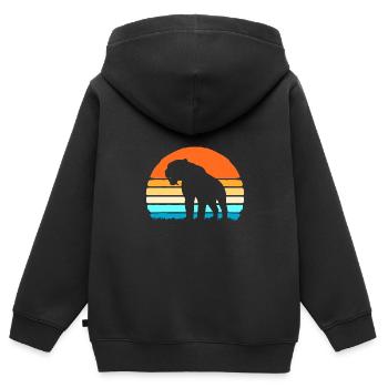 Sabre-toothed tiger - Kids Premium Organic Zip-up Hoodie - black - Back - AI Model Kid Male (0cm)