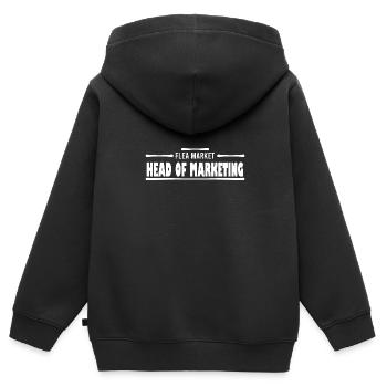 Head Of Marketing Flea Market - Kids Premium Organic Zip-up Hoodie - black - Back - AI Model Kid Male (0cm)