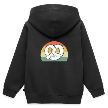bretzel - Sweat Premium à capuche zippé enfant bio - noir - Dos - AI Model Kid Male (0cm)