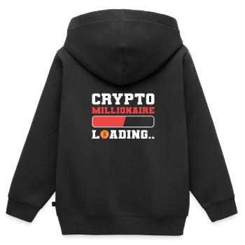 Bitcoin Millionär - Kinder Premium Organic Zip Hoodie - Schwarz - Hinten - AI Model Kid Male (0cm)
