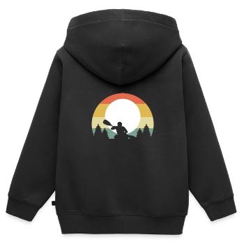 Kajak Kajakfahren - Kinder Premium Organic Zip Hoodie - Schwarz - Hinten - AI Model Kid Male (0cm)
