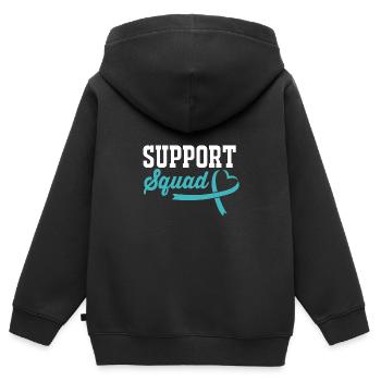 Eierstockkrebs Krebs-Überlebender Krebs - Kinder Premium Organic Zip Hoodie - Schwarz - Hinten - AI Model Kid Male (0cm)