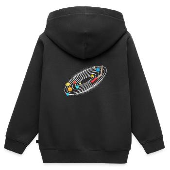 Univers Système Solaire - Sweat Premium à capuche zippé enfant bio - noir - Dos - AI Model Kid Male (0cm)