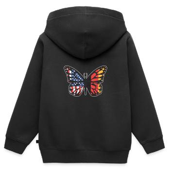 Amerikanisch Deutsch - Kinder Premium Organic Zip Hoodie - Schwarz - Hinten - AI Model Kid Male (0cm)