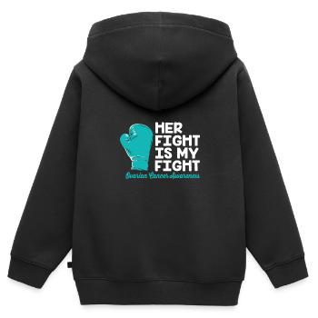Eierstockkrebs Krebs-Überlebender Krebs - Kinder Premium Organic Zip Hoodie - Schwarz - Hinten - AI Model Kid Male (0cm)