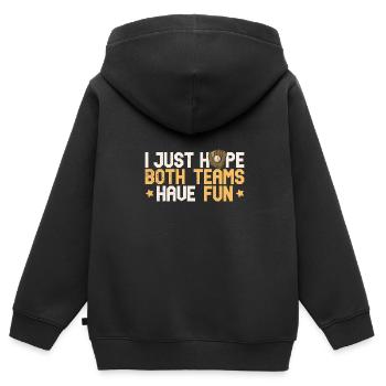Baseballspieler Baseball Handschuhe Ball - Kinder Premium Organic Zip Hoodie - Schwarz - Hinten - AI Model Kid Male (0cm)