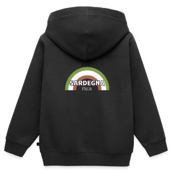 Mer Méditerranée, Sardaigne, Sardaigne, Sardaigne, Italie - Sweat Premium à capuche zippé enfant bio - noir - Dos - AI Model Kid Male (0cm)