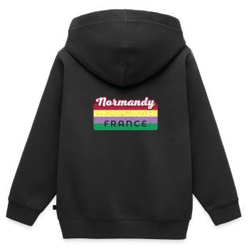 Tourist Frankreich Normandie Normannisch Sprache - Kinder Premium Organic Zip Hoodie - Schwarz - Hinten - AI Model Kid Male (0cm)