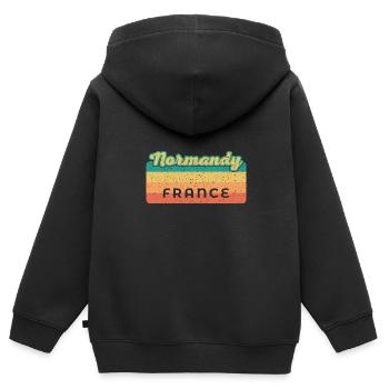 Tourist Frankreich Normandie Normannisch Sprache - Kinder Premium Organic Zip Hoodie - Schwarz - Hinten - AI Model Kid Male (0cm)