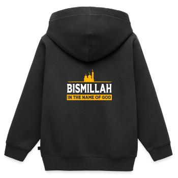 Muslim Bismillah - Kids Premium Organic Zip-up Hoodie - black - Back - AI Model Kid Male (0cm)