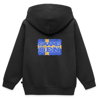 Schweden Schwedisch - Kinder Premium Organic Zip Hoodie - Schwarz - Hinten - AI Model Kid Male (0cm)
