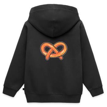 bretzel - Sweat Premium à capuche zippé enfant bio - noir - Dos - AI Model Kid Male (0cm)