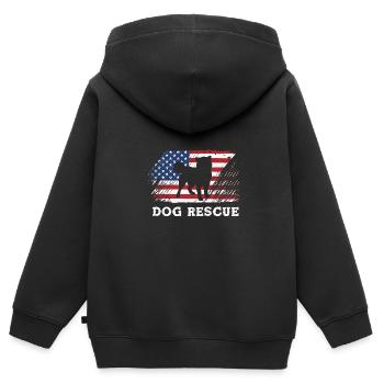 Hund Rettung Tierrechte Tierrettung Tierheim - Kinder Premium Organic Zip Hoodie - Schwarz - Hinten - AI Model Kid Male (0cm)