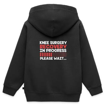 Knee Surgery - Kids Premium Organic Zip-up Hoodie - black - Back - AI Model Kid Male (0cm)
