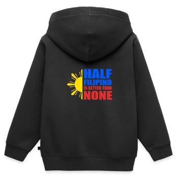 Philippinisch Philippinen - Kinder Premium Organic Zip Hoodie - Schwarz - Hinten - AI Model Kid Male (0cm)