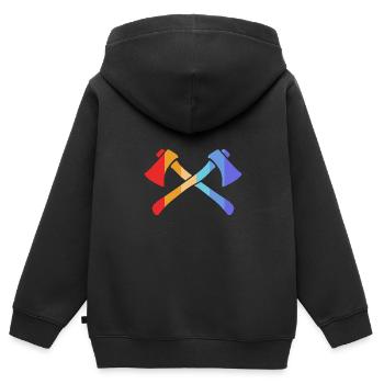 Hache - Sweat Premium à capuche zippé enfant bio - noir - Dos - AI Model Kid Male (0cm)