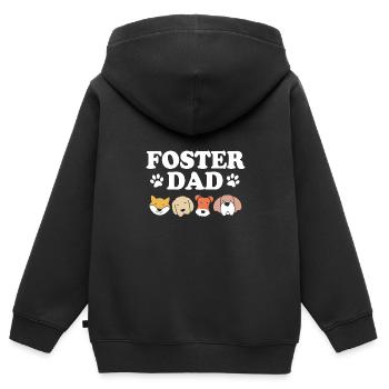Hund Rettung Tierrechte Tierrettung Tierheim - Kinder Premium Organic Zip Hoodie - Schwarz - Hinten - AI Model Kid Male (0cm)