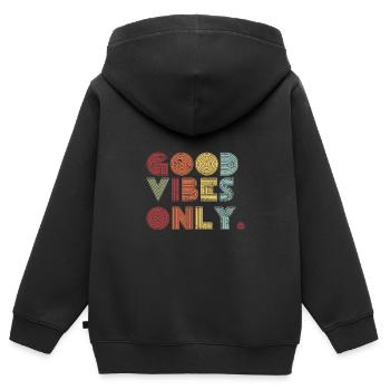 Good vibes only - glück vibes - Kinder Premium Organic Zip Hoodie - Schwarz - Hinten - AI Model Kid Male (0cm)