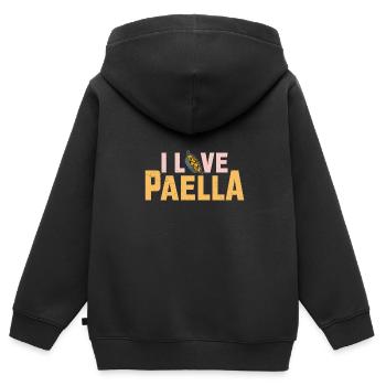 Spanische Küche Paella Reisgericht Reise Spruch - Kinder Premium Organic Zip Hoodie - Schwarz - Hinten - AI Model Kid Male (0cm)