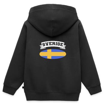 Schweden Schwedisch - Kinder Premium Organic Zip Hoodie - Schwarz - Hinten - AI Model Kid Male (0cm)