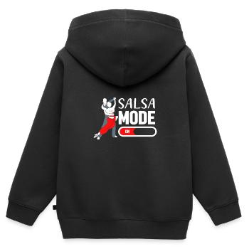 Danseuse de salsa Danseuse - Sweat Premium à capuche zippé enfant bio - noir - Dos - AI Model Kid Male (0cm)