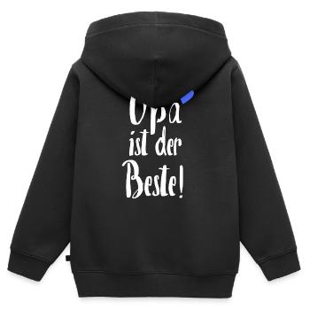 Opa ist der Beste | Bester Opa Geschenk für Opa - Kinder Premium Organic Zip Hoodie - Schwarz - Hinten - AI Model Kid Male (0cm)