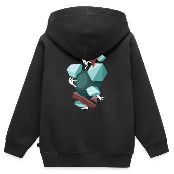 équipe sympa - Sweat Premium à capuche zippé enfant bio - noir - Dos - AI Model Kid Male (0cm)