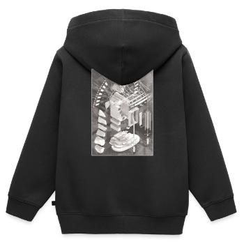 Basans Gateway - Kinder Premium Organic Zip Hoodie - Schwarz - Hinten - AI Model Kid Male (0cm)