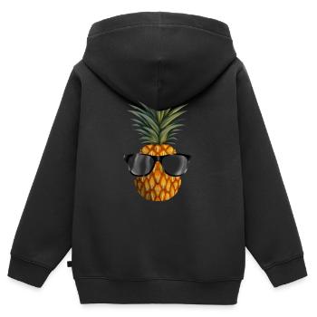 Ananas coolness - Kinder Premium Organic Zip Hoodie - Schwarz - Hinten - AI Model Kid Male (0cm)