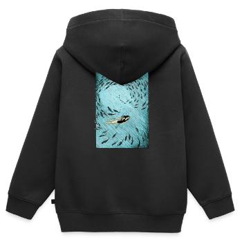 Unter dem Wasser - Kinder Premium Organic Zip Hoodie - Schwarz - Hinten - AI Model Kid Male (0cm)