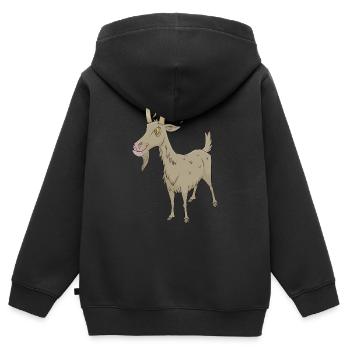 chèvre de chèvre - Sweat Premium à capuche zippé enfant bio - noir - Dos - AI Model Kid Male (0cm)