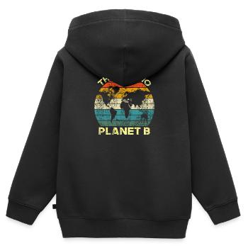 Il n'y a pas de planète B - Sweat Premium à capuche zippé enfant bio - noir - Dos - AI Model Kid Male (0cm)