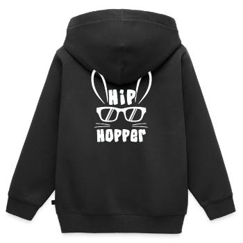 Easter Easter Hip Hopper Cool Easter Gift - Kids Premium Organic Zip-up Hoodie - black - Back - AI Model Kid Male (0cm)