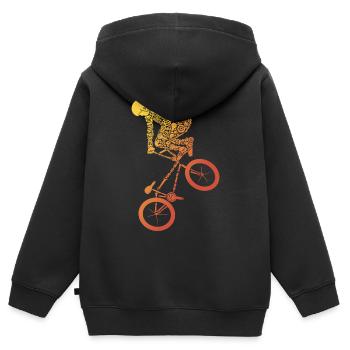 BMX Bike Stunts Cyclist Tricks BMX - Kids Premium Organic Zip-up Hoodie - black - Back - AI Model Kid Male (0cm)