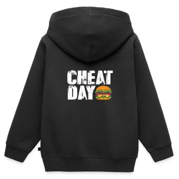 Cheeseburger Burger - Kinder Premium Organic Zip Hoodie - Schwarz - Hinten - AI Model Kid Male (0cm)