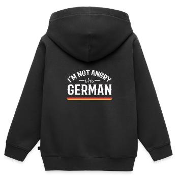 Allemagne Colère Colère - Sweat Premium à capuche zippé enfant bio - noir - Dos - AI Model Kid Male (0cm)
