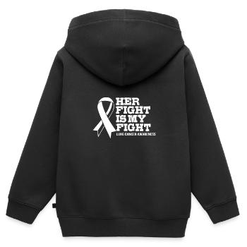 Lungenkrebs-Überlebender Krebs Lunge Mama Mutter - Kinder Premium Organic Zip Hoodie - Schwarz - Hinten - AI Model Kid Male (0cm)