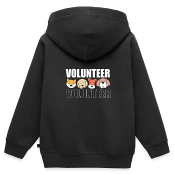 Hund Rettung Tierrechte Tierrettung Tierheim - Kinder Premium Organic Zip Hoodie - Schwarz - Hinten - AI Model Kid Male (0cm)