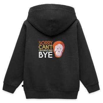 Orang Utan - Kinder Premium Organic Zip Hoodie - Schwarz - Hinten - AI Model Kid Male (0cm)