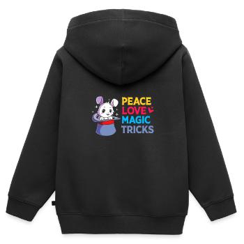 Sorcier - Sweat Premium à capuche zippé enfant bio - noir - Dos - AI Model Kid Male (0cm)