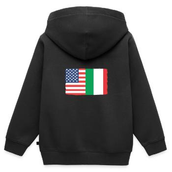 Italien Italia italienisch italienische Flagge - Kinder Premium Organic Zip Hoodie - Schwarz - Hinten - AI Model Kid Male (0cm)
