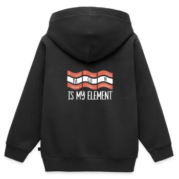 Tableau périodique - Sweat Premium à capuche zippé enfant bio - noir - Dos - AI Model Kid Male (0cm)