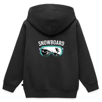 Snowboard Snowboard Vacances snowboard Snowboarders - Sweat Premium à capuche zippé enfant bio - noir - Dos - AI Model Kid Male (0cm)