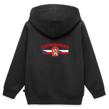 Tschechien National Slowakei Patriotisch Land - Kinder Premium Organic Zip Hoodie - Schwarz - Hinten - AI Model Kid Male (0cm)