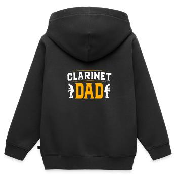 Clarinette - Sweat Premium à capuche zippé enfant bio - noir - Dos - AI Model Kid Male (0cm)