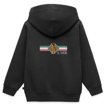 Geschichte Lehrer Akkadien Antik Gilgamesch - Kinder Premium Organic Zip Hoodie - Schwarz - Hinten - AI Model Kid Male (0cm)