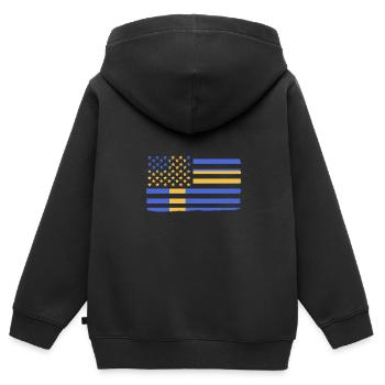 Schweden Schwedisch - Kinder Premium Organic Zip Hoodie - Schwarz - Hinten - AI Model Kid Male (0cm)