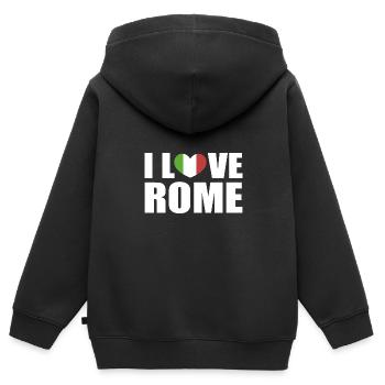Italien Rom - Kinder Premium Organic Zip Hoodie - Schwarz - Hinten - AI Model Kid Male (0cm)