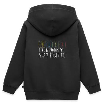 Tableau périodique - Sweat Premium à capuche zippé enfant bio - noir - Dos - AI Model Kid Male (0cm)
