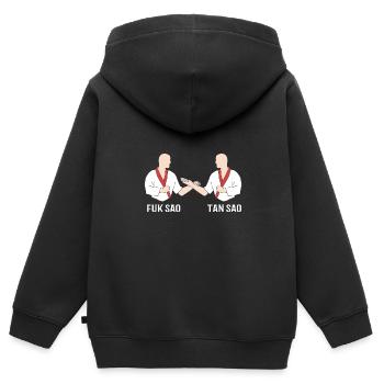 Wing Chun - Sweat Premium à capuche zippé enfant bio - noir - Dos - AI Model Kid Male (0cm)